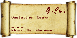 Gestettner Csaba névjegykártya